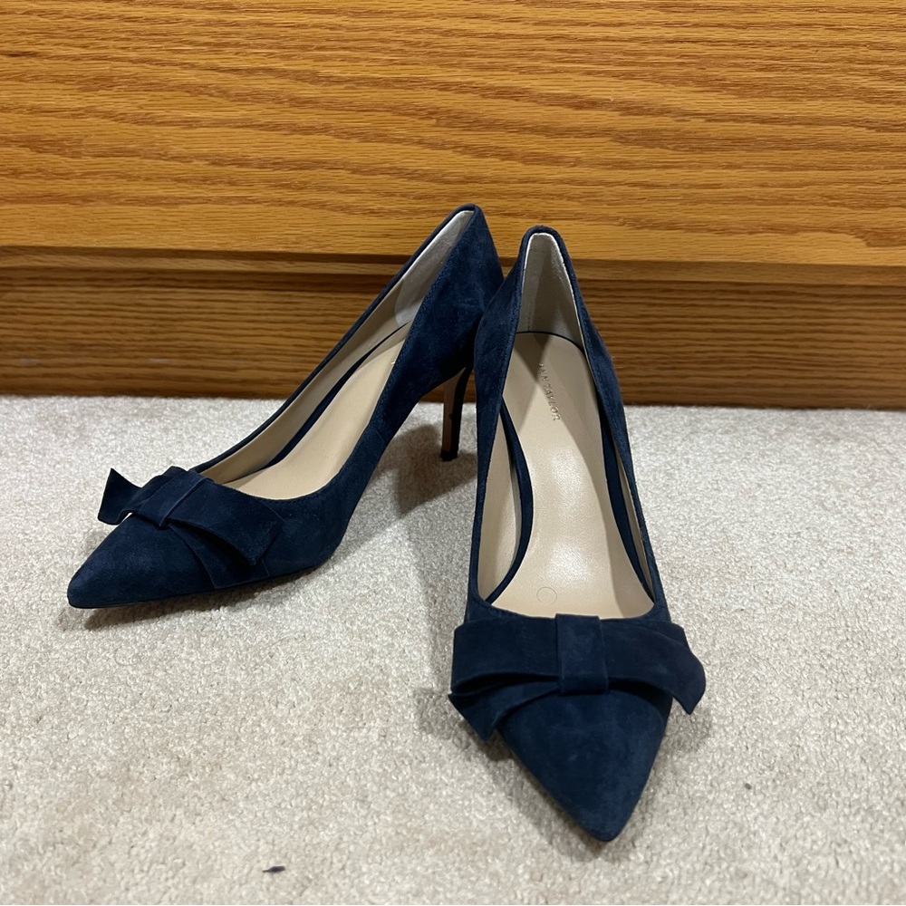 Ann Taylor Dark Blue Suede Heels